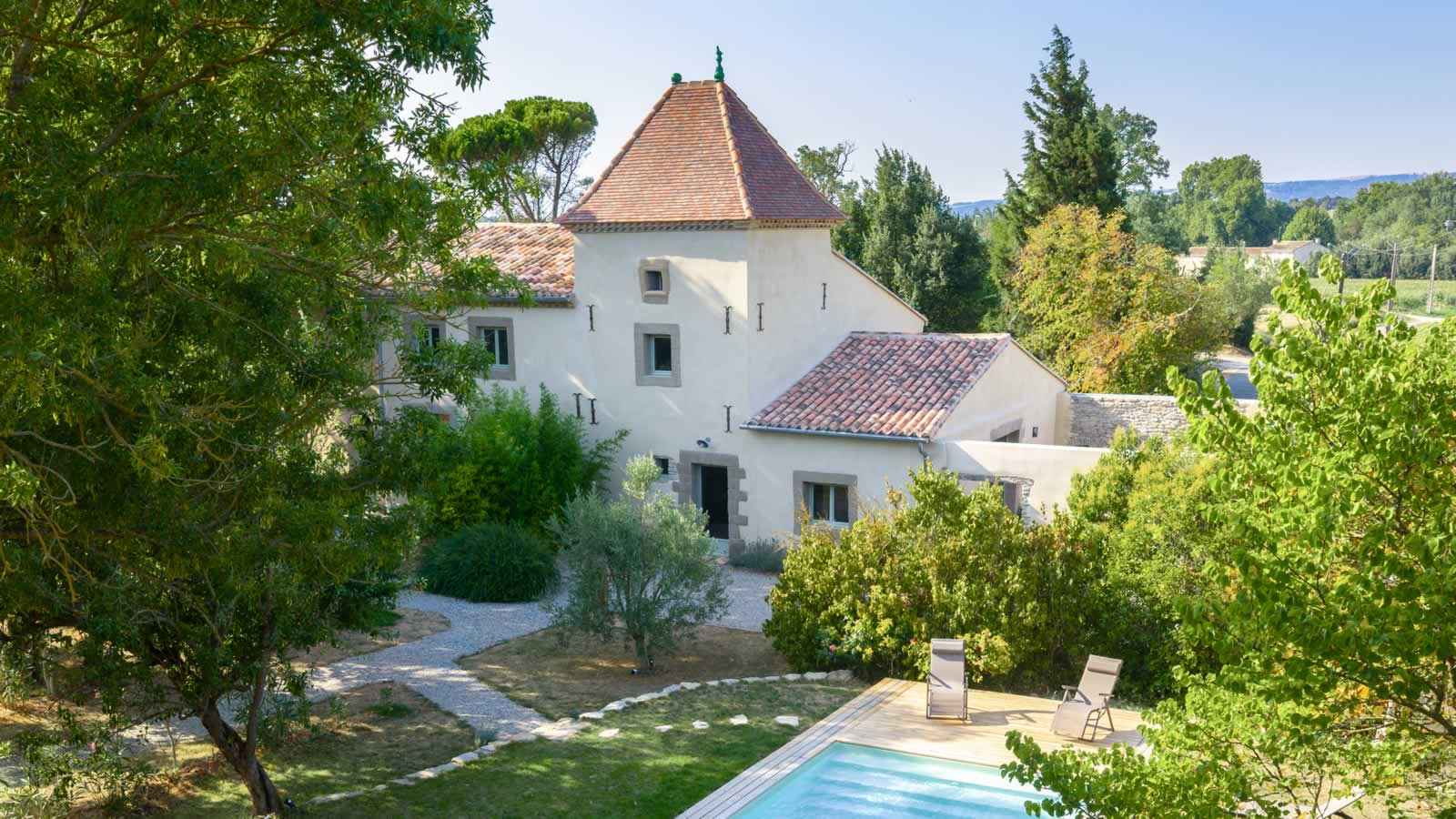 Authentic 17th-century farmhouse facade in the South of France